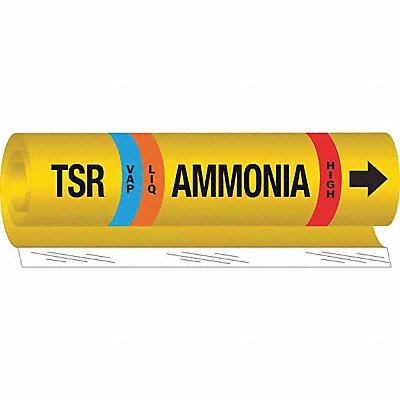 BRADY 57998 Pipe Marker Ammonia 26 in H 12 in W