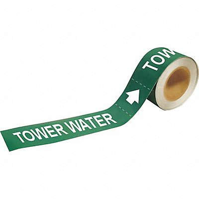 BRADY 73935 Pipe Markr Tower Water 2in H 12in W