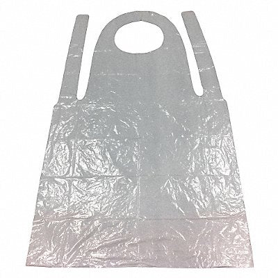 CONDOR 9F378 Bib Apron Uni White Polyethylene PK100