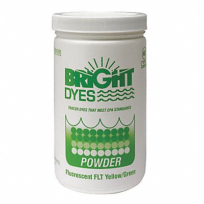 BRIGHT DYES 105001 Dye Tracer Powder Flt Yellow/Green 1 lb