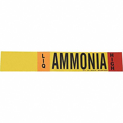 BRADY 90460 Pipe Marker Ammonia 2 1/4 in H 14 in W