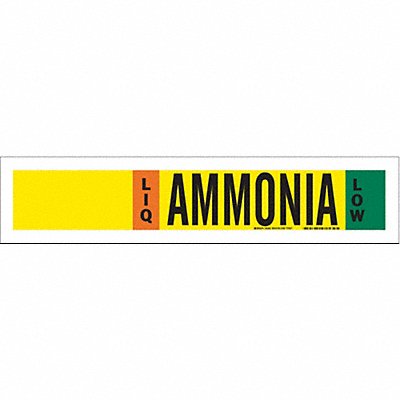 BRADY 90463 Pipe Marker Ammonia 2 1/4 in H 14 in W