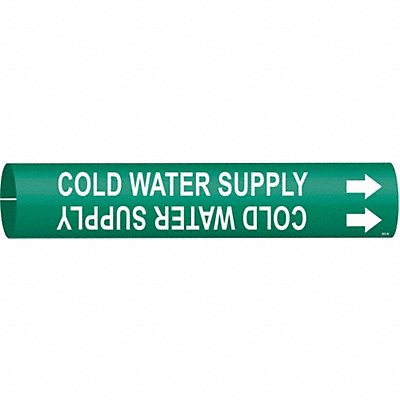 BRADY 4031B Pipe Marker Cold Watr Sply 7/8in H 7/8in W