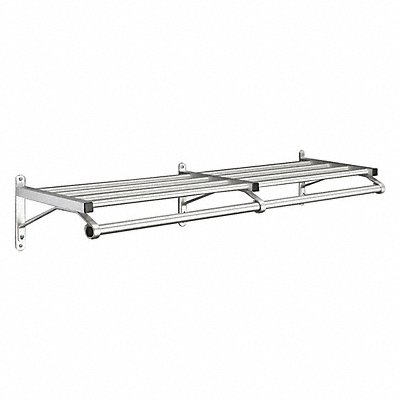 GLARO 50148SA Coat Rack 1 Shelf 48 In W Satin Aluminum