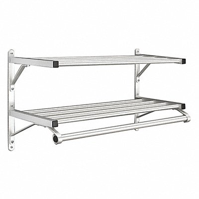 GLARO 50224SA Coat Rack 2 Shelves 24 In W Satin Alum