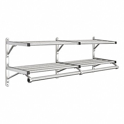 GLARO 50248SA Coat Rack 2 Shelves 48 In W Satin Alum