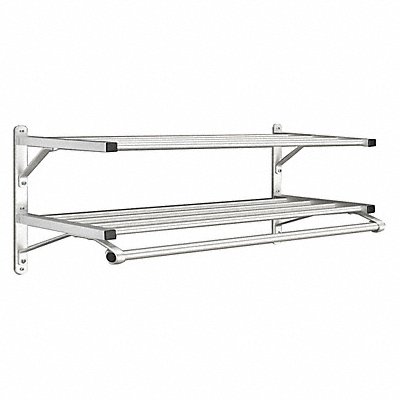 GLARO 50260SA Coat Rack 2 Shelves 60 In W Satin Alum