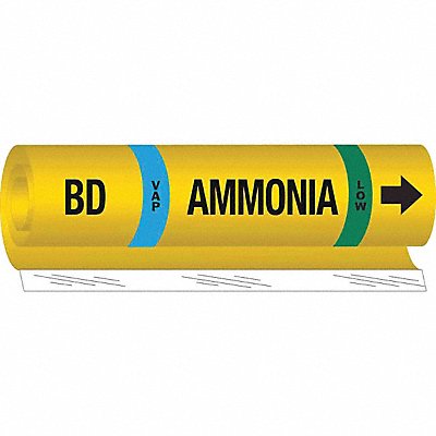 BRADY 57980 Pipe Marker Ammonia 26 in H 12 in W