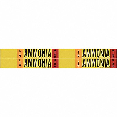BRADY 90461 Pipe Marker Ammonia 1 1/8in H 7in W