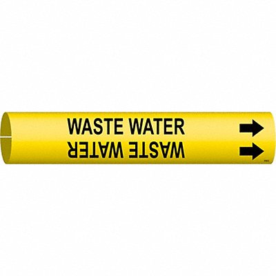 BRADY 4152D Pipe Marker Wste Wtr 2 13/16in H 2 4/5in W