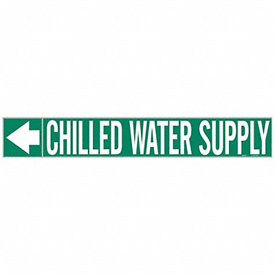 BRADY 20409 Pipe Marker Chilled Watr Supply 1in H