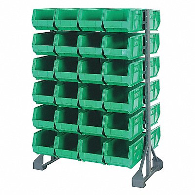 QUANTUM STORAGE SYSTEMS QRU12D24048GN E1537 BinRailFlrRck 20inx54inx36in Load Capacity 133lb