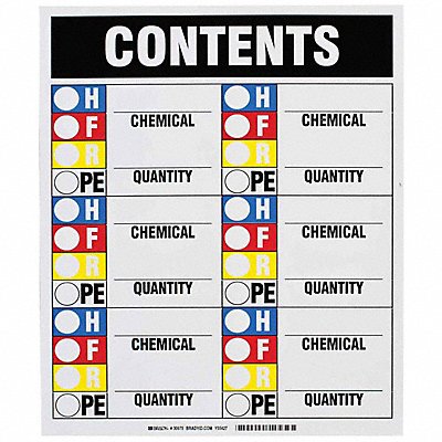 BRADY 30675 HMIG Contents Sign Magnetic 15In x 12In