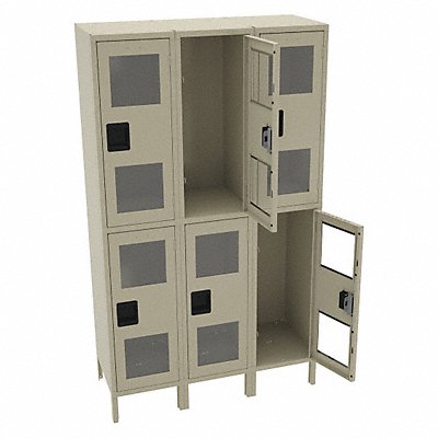 TENNSCO CDL1518363SAND Wardrobe Locker Clearview 3 Wide 2 Tier Sand