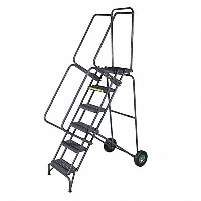 BALLYMORE FAWL5P Folding Rolling Ladder Steel 50 In.H