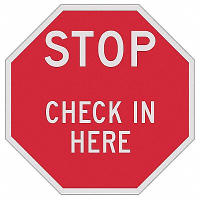 LYLE ST03612HA Reflective Visitors Stop Sign 12x12in Alum