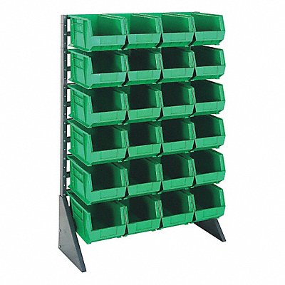 QUANTUM STORAGE SYSTEMS QRU12S24024GN F1613 BinRailFlrRck 15inx54inx36in Load Capacity 50 lb