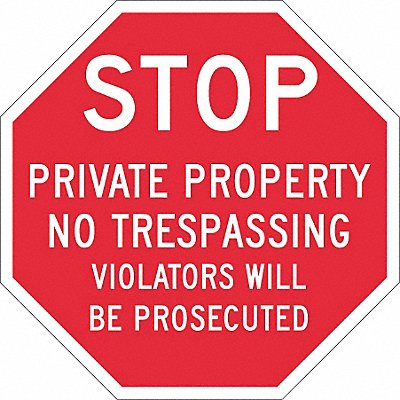 LYLE ST03812HA Reflective Auth Personnel Stop Sign 12x12in