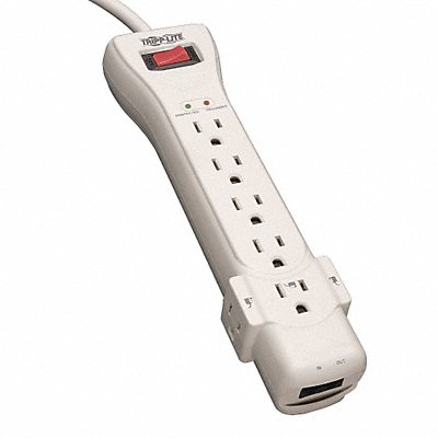 TRIPP LITE SUPER7TEL Datacom Surge Protector 7 Outlet Gry