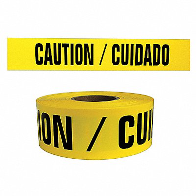 GRAINGER BT066 Barricade Tape Yellow 1 000 ft L 3 in