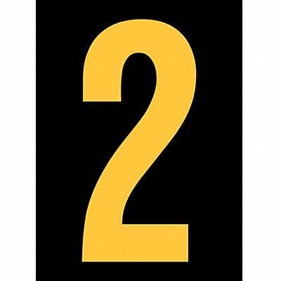 STRANCO INC RUM2002YB Reflective Number Label 2 2-1/2in H PK25