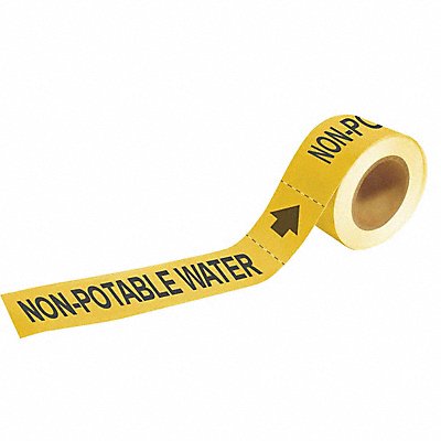 BRADY 73913 Pipe Marker Non Potable Water 2in H