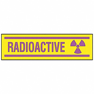 BRADY 863LS Radioactive Lbl 3.5in x 10in Paper PK100