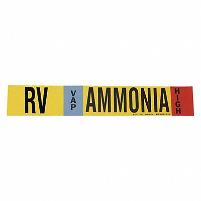BRADY 90457 Pipe Marker Ammonia 4 in H 24 in W
