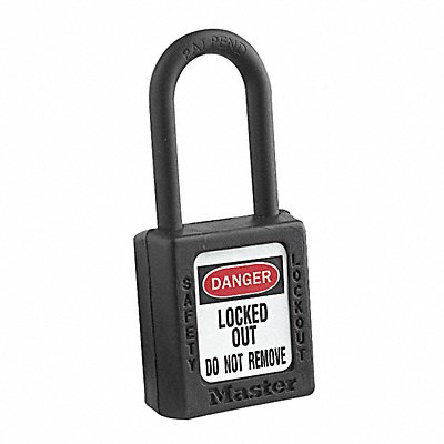 MASTER LOCK 406KABLK4XX0006 Lockout Padlock KA Black 1-3/4 H