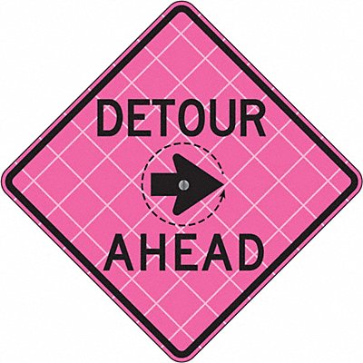 EASTERN METAL SIGNS AND SAFETY C36SBFP3FHHDDETOURAHEAD Detour Traffic Sign 36 x 36
