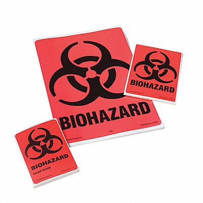 BRADY 1127LS Biohazard Label 4 inx2 7/8 in Paper PK40
