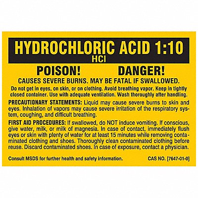 BRADY 20232PLS Chemical Label 2 in H Paper PK25