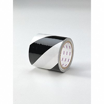 GRAINGER 8PD82 E7742 Floor Tape Black/White 4 inx54 ft Roll