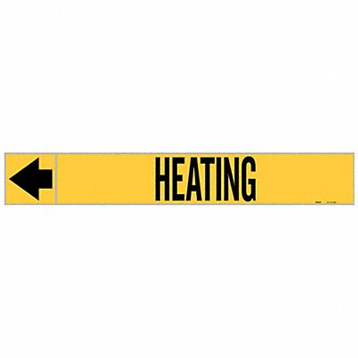 BRADY 73895 Pipe Marker Heating 2 in H 12 in W