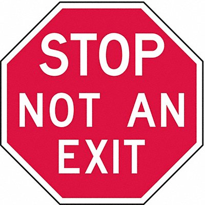 LYLE ST0266HA Reflective Exit/Entrance Stop Sign 6x6in Alum