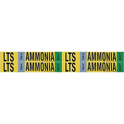 BRADY 90436 Pipe Marker Ammonia 1 1/8in H 7in W