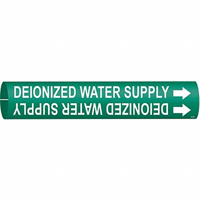 BRADY 4173B Pipe Marker Deionized Water Supply 7/8in H