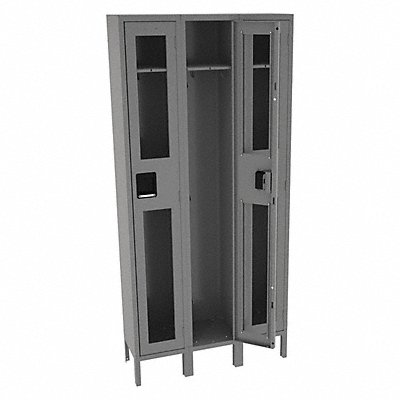 TENNSCO CSL1212723MEDGRE Wardrobe Locker Clearview 3 Wide 1 Tier Grey
