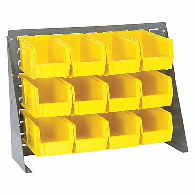 QUANTUM STORAGE SYSTEMS QBR272123012YL Louvrd Bnch Rk 1/4x21x27in Load Capacity 140lb