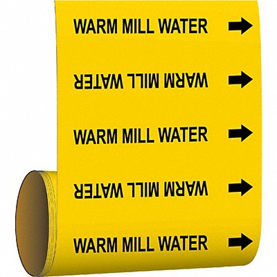 BRADY 15574 Pipe Markr Warm Mill Water 12in H 12in W