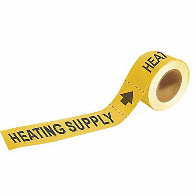 BRADY 73897 Pipe Marker Heating Sply 2in H 12in W