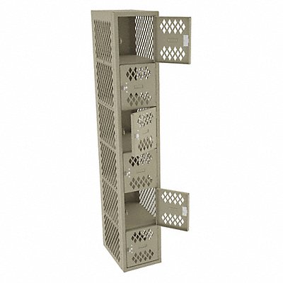 TENNSCO VBL61218ASND Box Locker Ventilated 1 Wide 6 Tier Sand