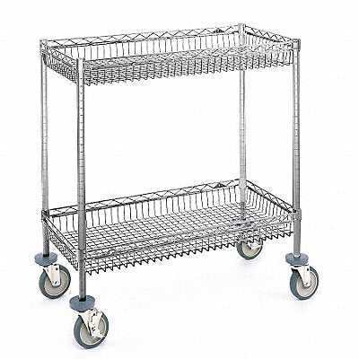 METRO 66170 Basket Cart 2Shelf 39x48x18 Chrome
