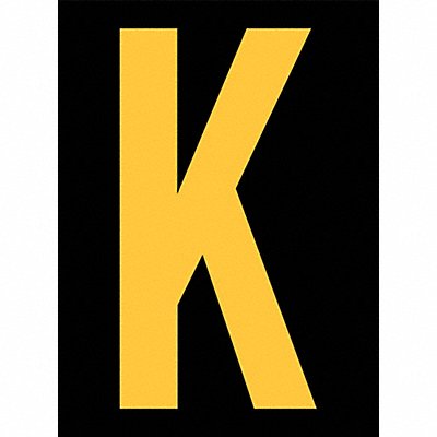 STRANCO INC RUM200KYB Reflective Letter Label K 2-1/2in H PK25