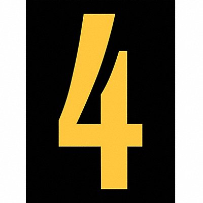 STRANCO INC RUM2004YB Reflective Number Label 4 2-1/2in H PK25