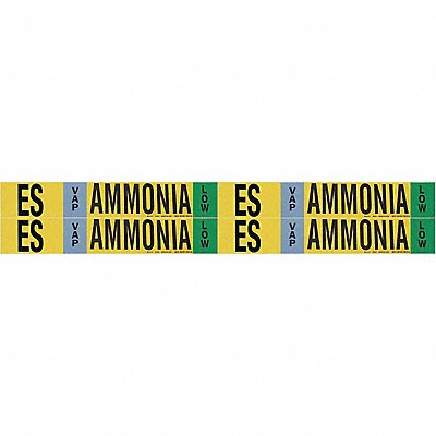 BRADY 90423 Pipe Marker Ammonia 1 1/8in H 7in W