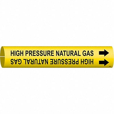 BRADY 4194C Pipe Marker High Prssre Natural Gas 2in H