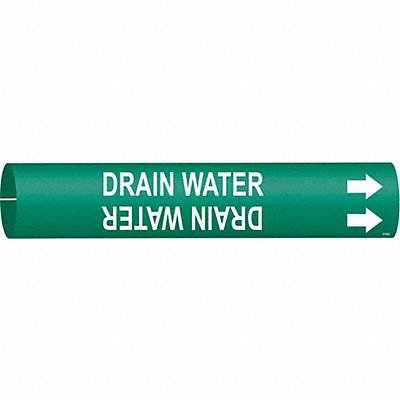 BRADY 4176D Pipe Marker Drain Water 2 13/16in H
