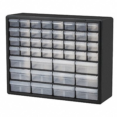 AKRO-MILS 10144 Bin Cab 44ClearDrwr Blk 15.75 H ClrDrwr