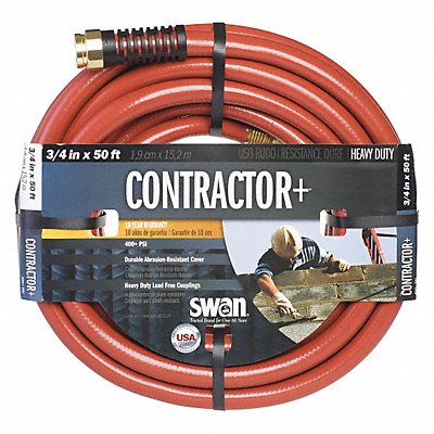 GRAINGER CSNCG34050 Water Hose PVC 3/4 ID 50 ft L